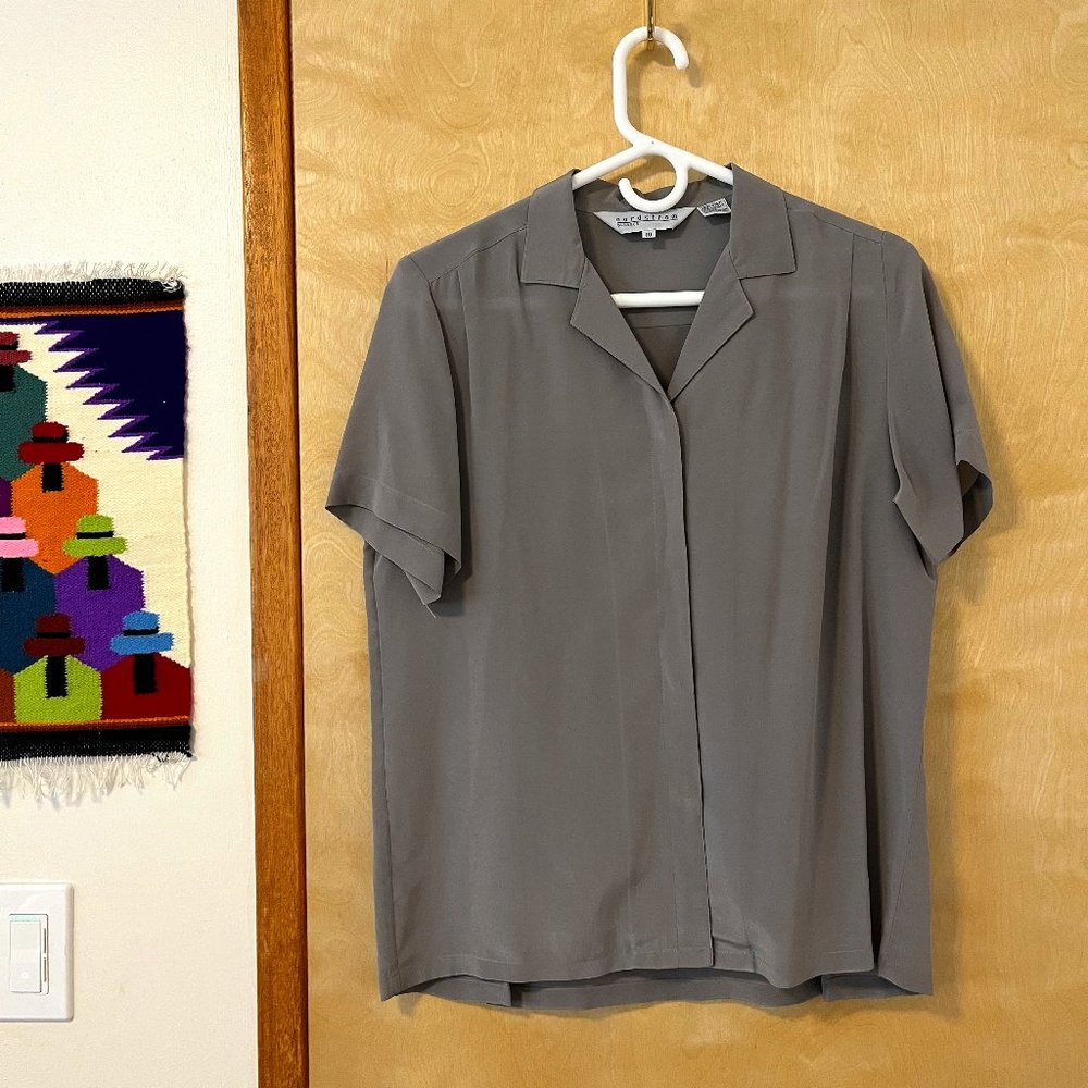 Vintage Silk Button Down Blouse